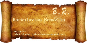 Barbulovics Renáta névjegykártya
