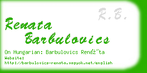 renata barbulovics business card